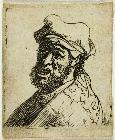 Man die Roept, Driekwart Links: Buste door Rembrandt van Rijn