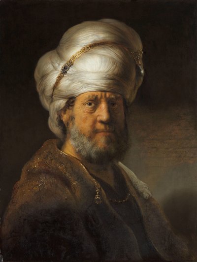 Man in oosterse kleding door Rembrandt van Rijn