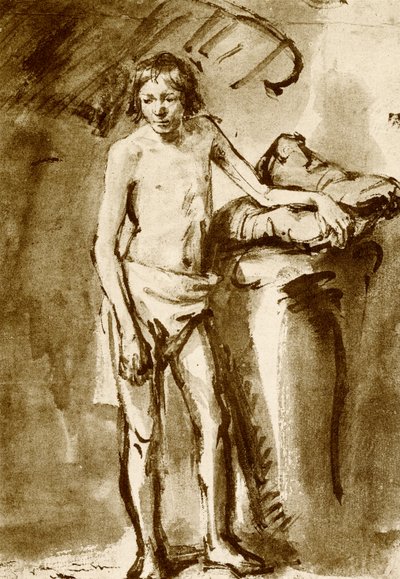 Naakttekening voor een Jongeling door Rembrandt van Rijn