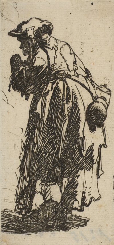 Oude Bedelares met een Kalebas, ca. 1629 door Rembrandt van Rijn