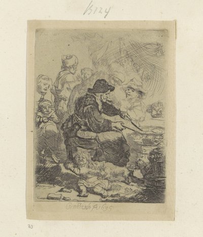 Pannekoekenbakster door Rembrandt van Rijn