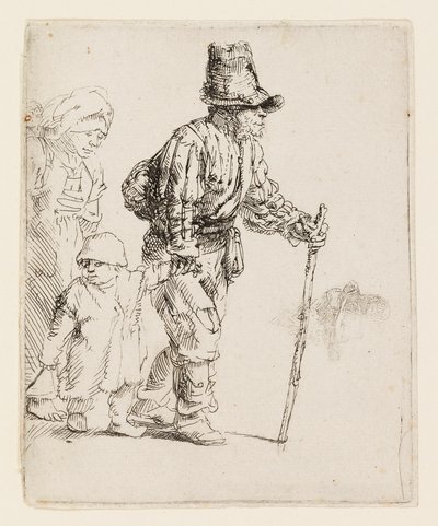Zwervende boerenfamilie door Rembrandt van Rijn