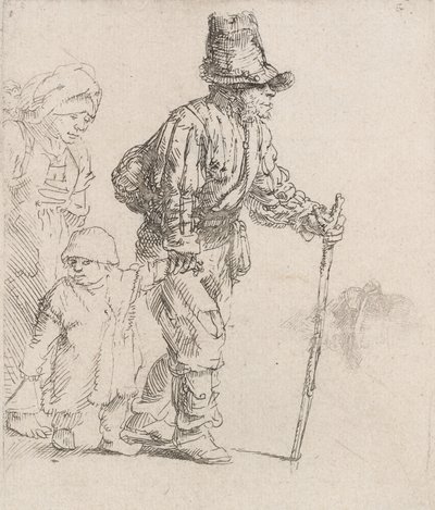 Boerenfamilie op de zwerftocht, ca. 1652 door Rembrandt van Rijn