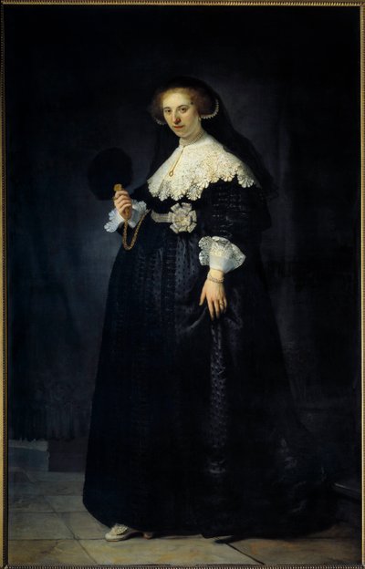 Portret van Oopjen Coppit, vrouw van Maertens Soolmans door Rembrandt van Rijn