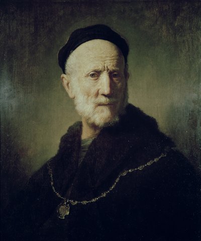 Portret van Rembrandts vader door Rembrandt van Rijn