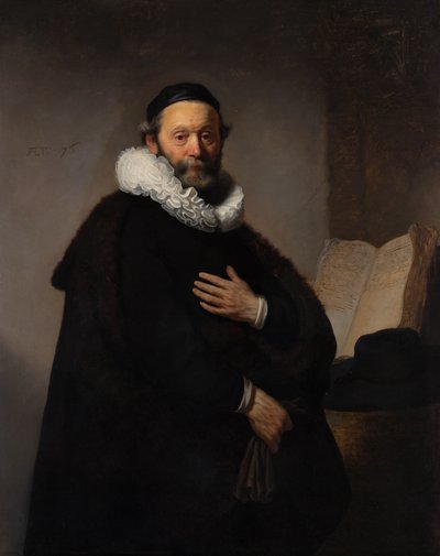 Portret van Remonstrantse Predikant Johannes Wtenbogaert, 1633 door Rembrandt van Rijn
