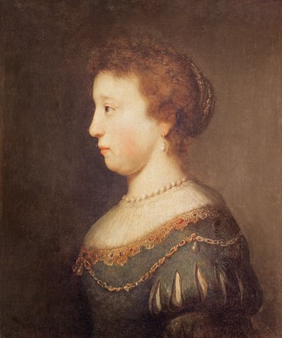 Portret van een Vrouw door Rembrandt van Rijn