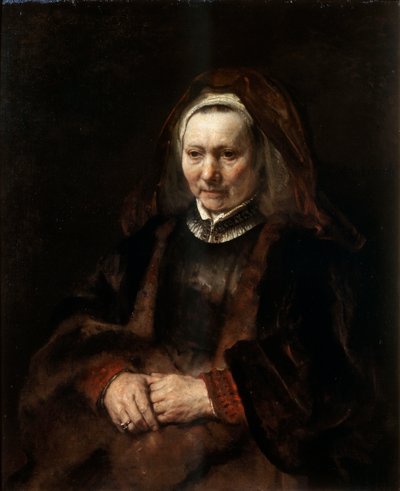 Portret van een Oudere Vrouw, 1650-1652 door Rembrandt van Rijn