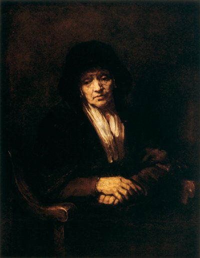 Portret van een oude vrouw, 1654 door Rembrandt van Rijn