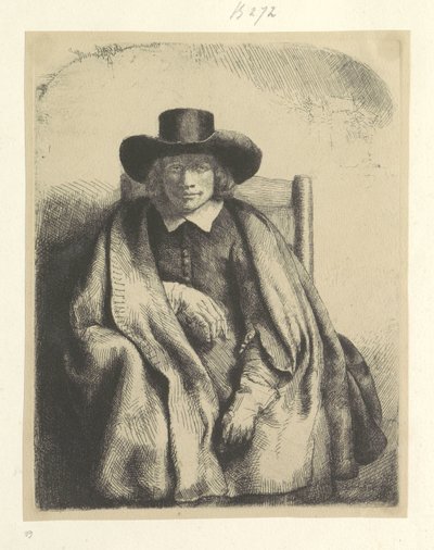Portret van de prentverkoper Clement de Jonghe door Rembrandt van Rijn