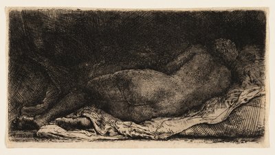 Liggende Vrouwelijke Naakt door Rembrandt van Rijn