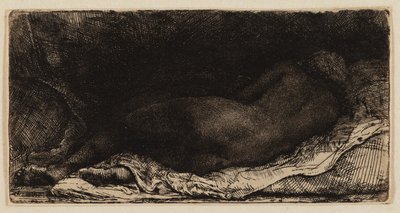 Liggende vrouwelijke naakt door Rembrandt van Rijn