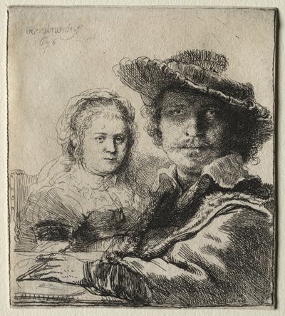 Rembrandt en zijn Vrouw Saskia door Rembrandt van Rijn