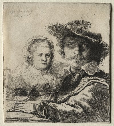 Rembrandt en zijn vrouw Saskia, 1636 door Rembrandt van Rijn