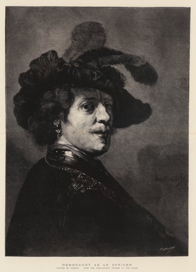 Rembrandt als Officier door Rembrandt van Rijn