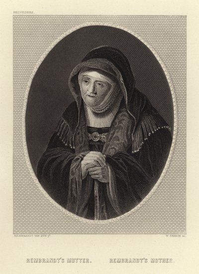 Rembrandts moeder door Rembrandt van Rijn