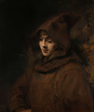 Rembrandts zoon Titus in franciscaner habijt. 1660 door Rembrandt van Rijn