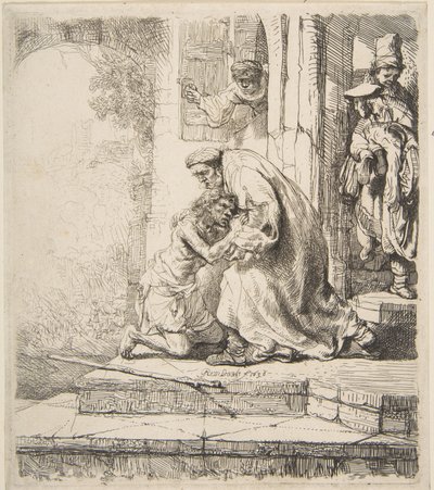 Terugkeer van de verloren zoon, 1620-69 door Rembrandt van Rijn