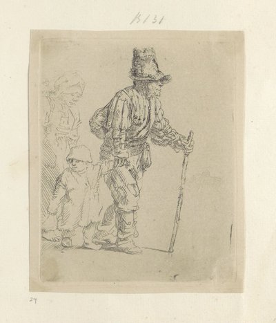 Rondtrekkende boerenfamilie door Rembrandt van Rijn