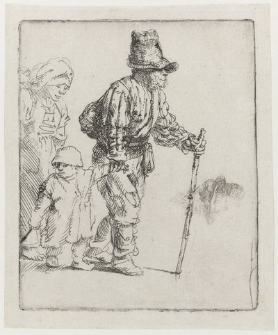 Rondtrekkende boerenfamilie door Rembrandt van Rijn