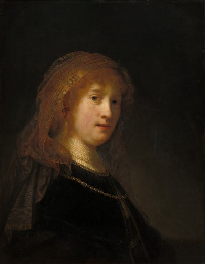 Saskia van Uylenburgh, de Vrouw van de Kunstenaar, waarschijnlijk begonnen 1634-1635 en voltooid 1638-1640 door Rembrandt van Rijn