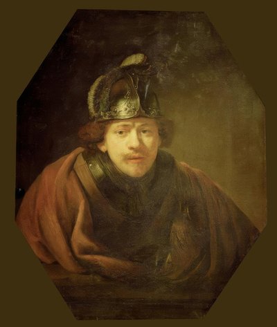 Zelfportret als Strijder door Rembrandt van Rijn