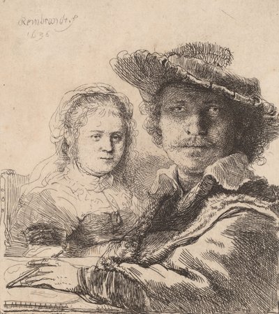 Zelfportret met Saskia, 1636 door Rembrandt van Rijn