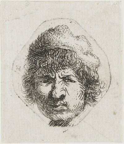 Zelfportret fronsend door Rembrandt van Rijn