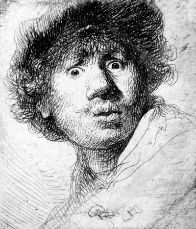 Zelfportret, 1630 door Rembrandt van Rijn