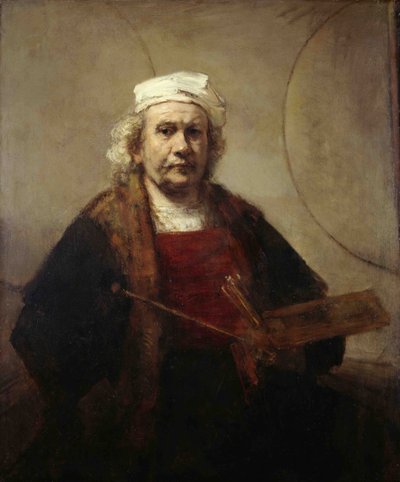 Zelfportret met twee cirkels, ca 1665-1669 door Rembrandt van Rijn