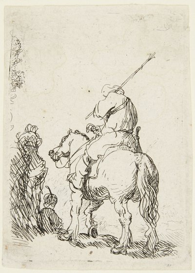 Soldaat te paard door Rembrandt van Rijn