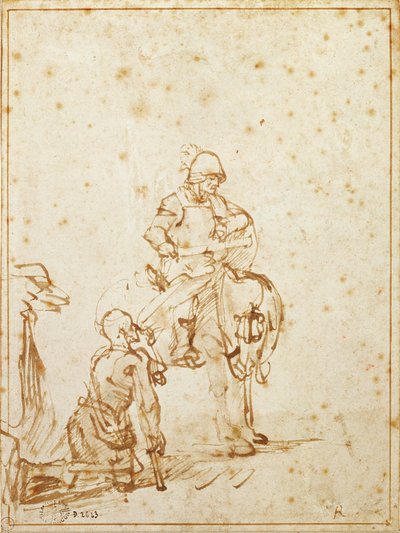 St. Martin en de bedelaar door Rembrandt van Rijn