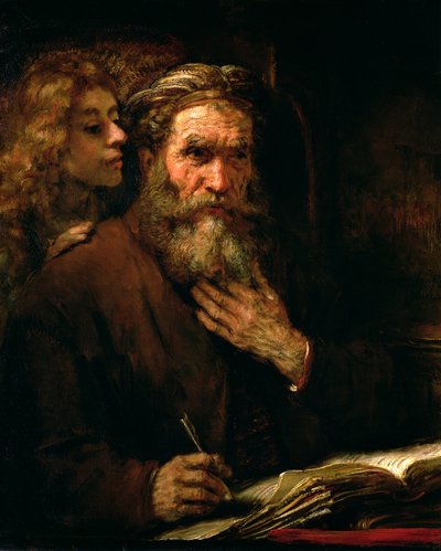 St. Mattheüs en de Engel, 1655-60 door Rembrandt van Rijn