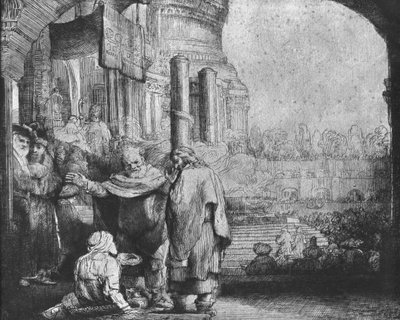 St. Peter en St. John bij de ingang van de Tempel, 1649 door Rembrandt van Rijn