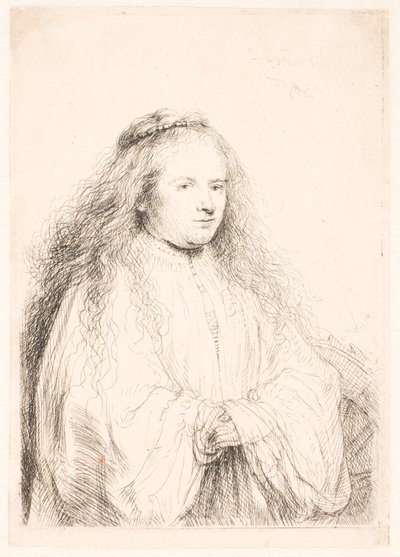 Studie van Saskia als S. Catharina (de "Kleine Joodse bruid") door Rembrandt van Rijn