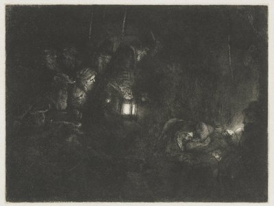 De aanbidding van de herders door Rembrandt van Rijn