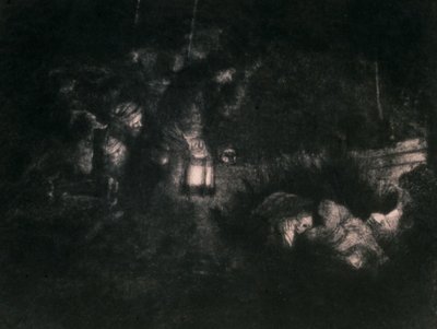 De aanbidding van de herders door Rembrandt van Rijn