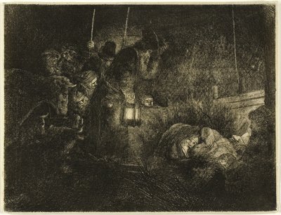 De Aanbidding van de Herders: Een Nachtstuk door Rembrandt van Rijn