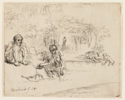 De Baders door Rembrandt van Rijn