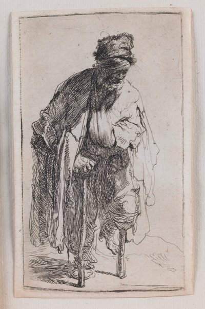 De bedelaar met een houten been door Rembrandt van Rijn
