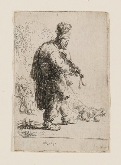 De blinde violist door Rembrandt van Rijn