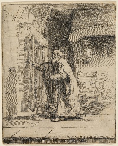 De blindheid van Tobit: De grotere plaat door Rembrandt van Rijn
