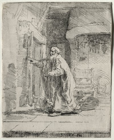 De Blindheid van Tobit: De Grotere Plaat, 1651 door Rembrandt van Rijn
