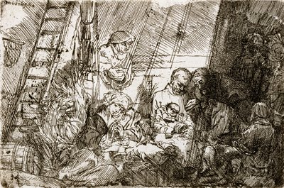De besnijdenis in de stal door Rembrandt van Rijn