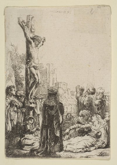 De kruisiging: kleine plaat, ca. 1635 door Rembrandt van Rijn