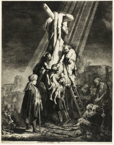 De kruisafneming: Tweede plaat door Rembrandt van Rijn