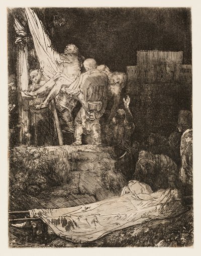 De Kruisafneming bij Fakkellicht door Rembrandt van Rijn