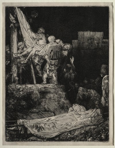De Kruisafneming bij fakkellicht door Rembrandt van Rijn