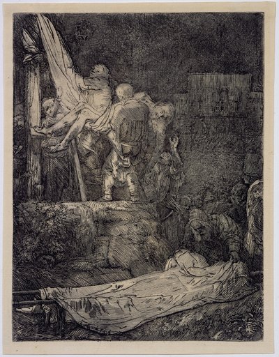 De Kruisafneming bij Toortslicht door Rembrandt van Rijn