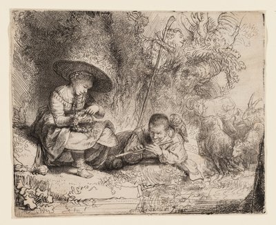 De Fluitspeler door Rembrandt van Rijn